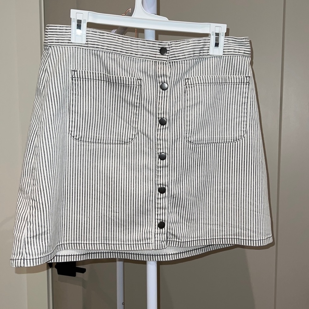 Striped Snap Skirt